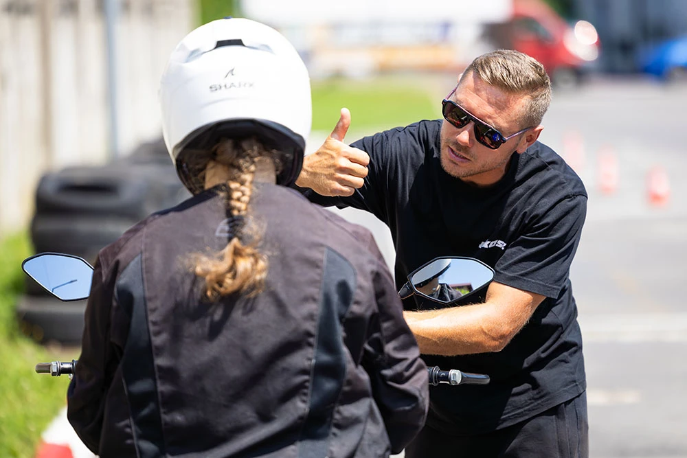 Kursant na motocyklu Oświęcim kategoria A
